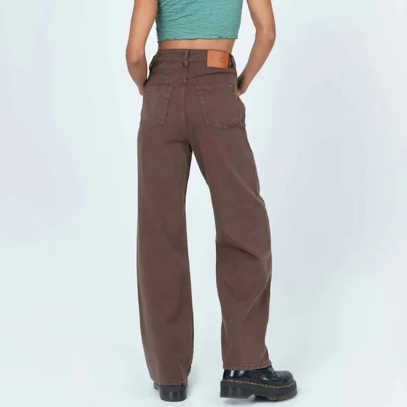 Princess Polly Denim Jeans Brown - Picture 2 of 6